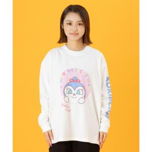 tシャツ ばいきんまんコキンちゃんひょっこり長袖Tシャツ大人 レディース