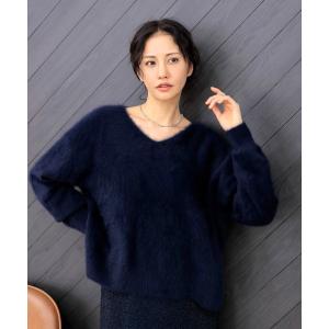 ニット セーター フォックスカシミヤ Vネックプルオーバー レディース