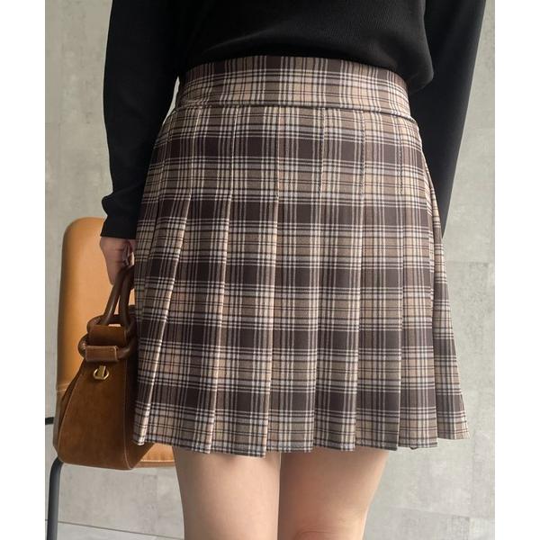 スカート チェック柄プリーツスカート