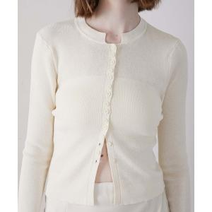 ニット セーター 「LA PEAU DE GEM」washable full button knit/ウォッシャブルフルボタンニット レディース