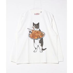 tシャツ go slow caravan/ゴースローキャラバン　超ヘビーUSA/C ナポリタンクマ＆猫ロングスリーブＴ メンズ レディース