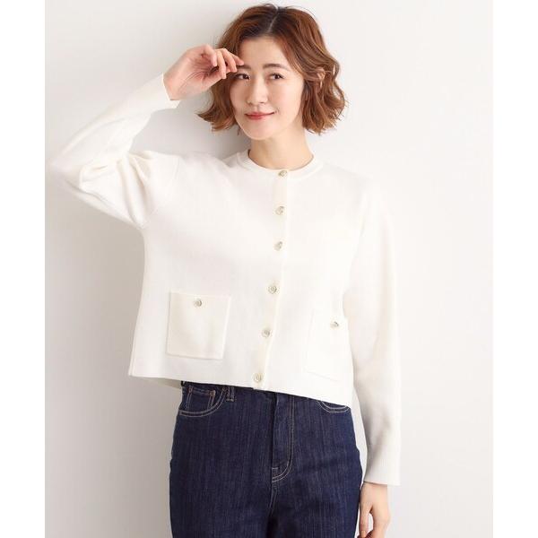 カーディガン 「石川梨華さん着用」ジャケットライク総針カーディガン「SET UP対応」 レディース