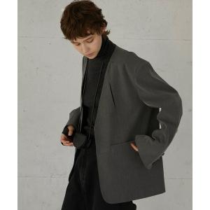 ジャケット ノーカラージャケット 「LA PEAU DE GEM」no collar hole jacket/ノーカラーホールジャケット レディース