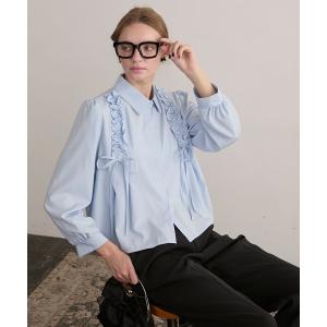 ブラウス シャツ 「BONLECILL noir」フリルリボンブラウス レディース