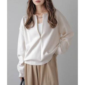 ニット セーター センタージップアップニットトップス レディース