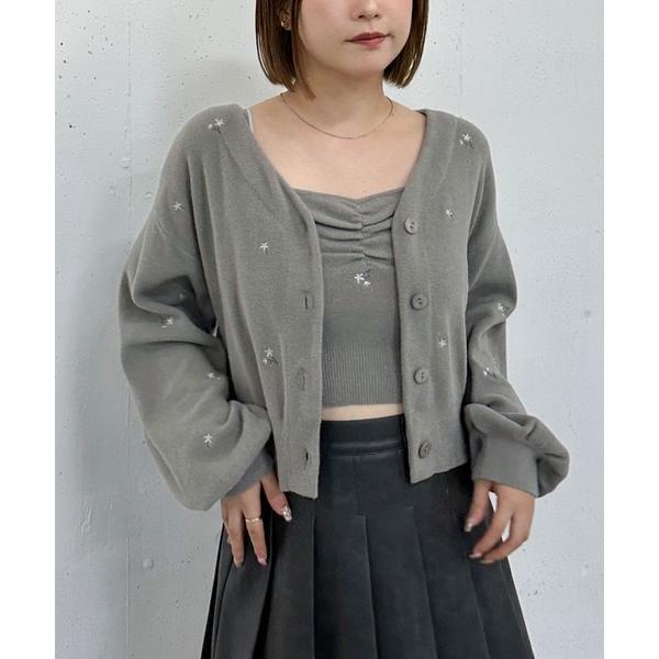 アンサンブル フラワー刺繍ニットＣＤアンサンブル