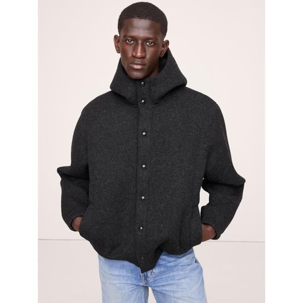 コート ジャケット リブ ウールブレンド スキューバ スタジアムジャケット メンズ