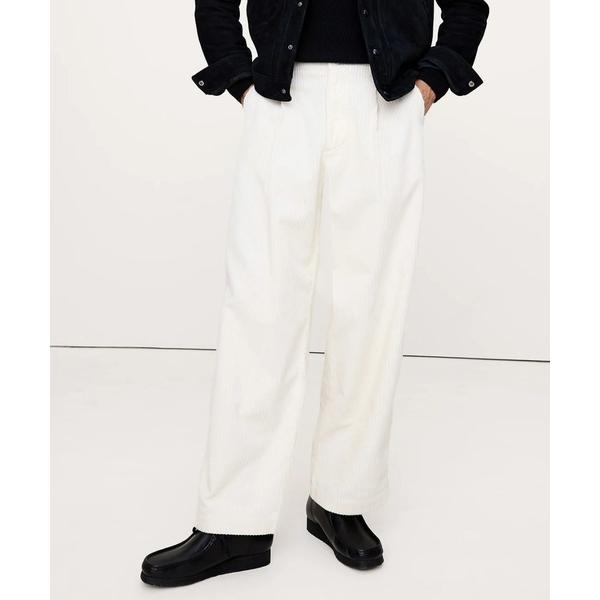 パンツ ルーズ プリーツ コーデュロイ パンツ メンズ