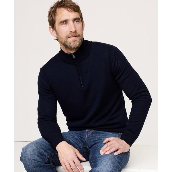 セーター ニット メリノ ハーフジッパーセーター メンズ