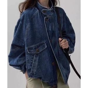 デニムジャケット gジャン ヴィンテージライク デニム スタンド ジャケット レディース メンズ