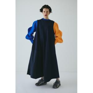 ワンピース Mountain sleeve docking dress　　マウンテンスリーブドッキングドレス