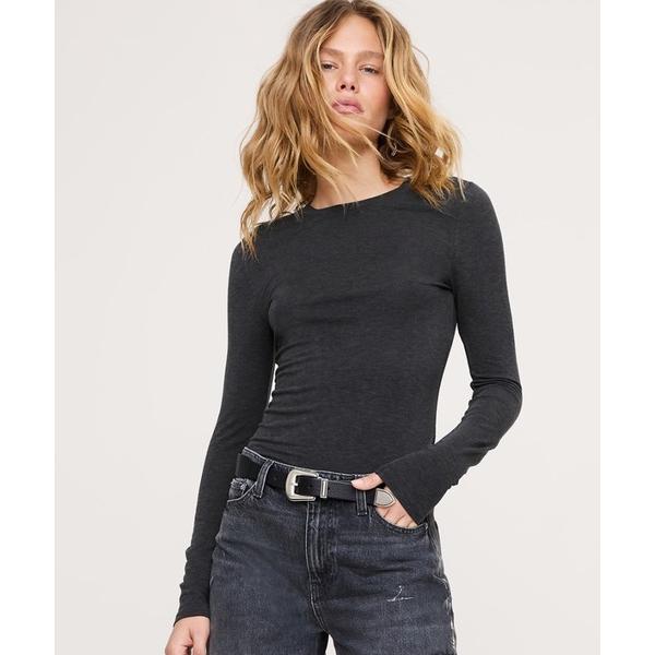 tシャツ リュクス ウールブレンド クルーネックTシャツ レディース