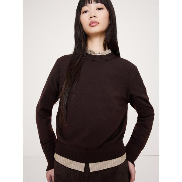 ニット セーター メリノ クルーネックセーター レディース