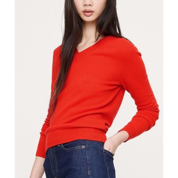 ニット セーター ライトウェイト カシミヤ Vネックセーター レディース