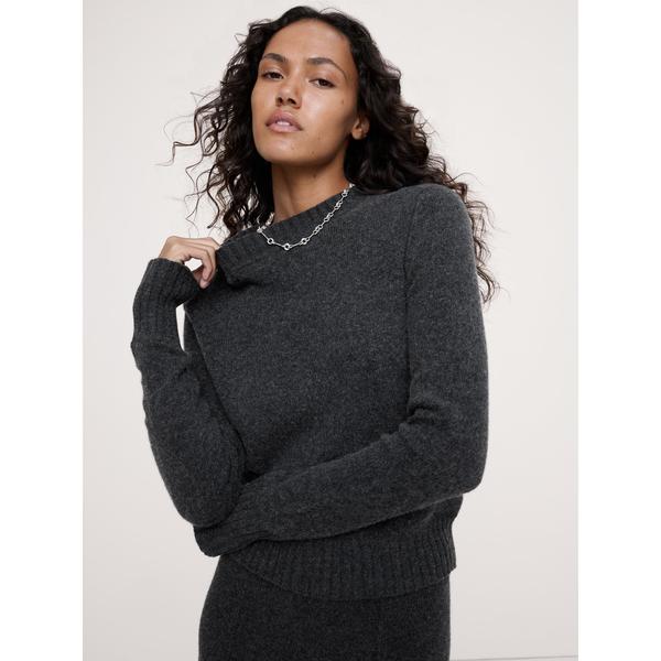 ニット セーター メリノ コットン クルーネックセーター レディース