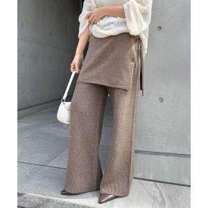 パンツ レイヤードニットパンツ レディース