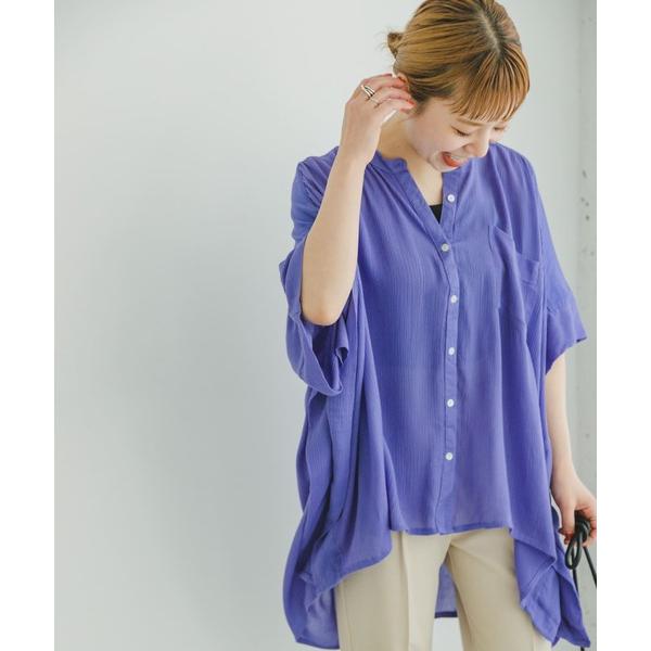 「ITEMS URBANRESEARCH」 半袖ブラウス FREE パープル レディース