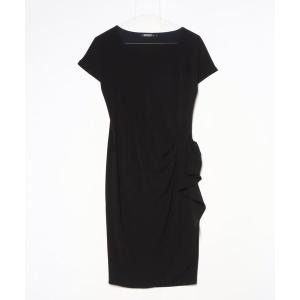 「DKNY DONNA KARAN NEW YORK」 ドルマンスリーブワンピース P ブラック レディース