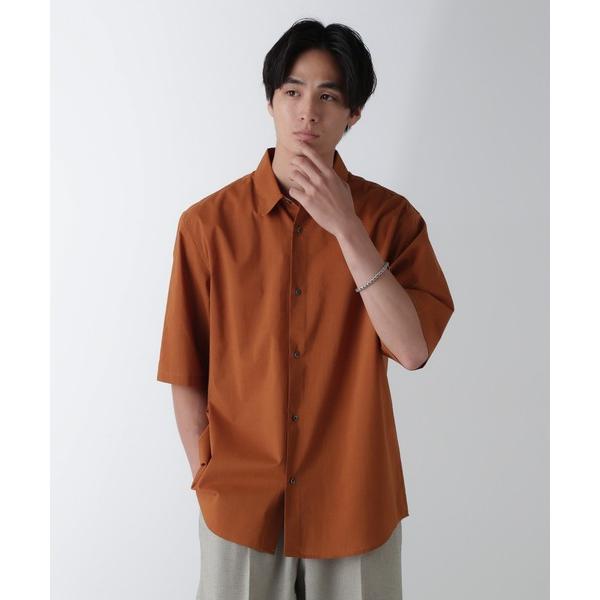 「NANO universe」 半袖シャツ M ライトブラウン メンズ