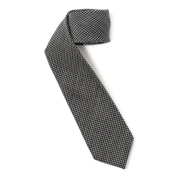 ネクタイ TOMORROWLAND ウールシルク ハウンドトゥース柄ネクタイ