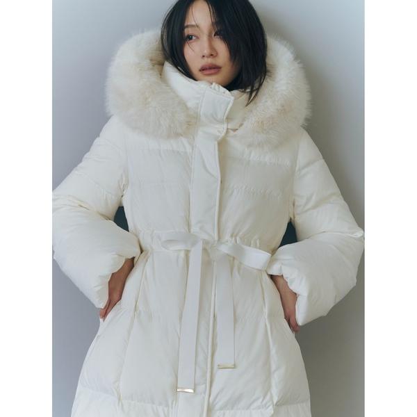 ダウンコート ダウンジャケット フードファーロングダウンコート レディース