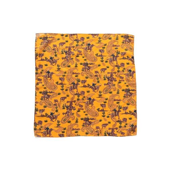 マフラー Wool Silk Scarf Cowboy Print メンズ