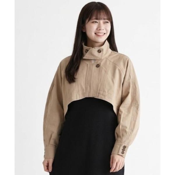ブルゾン アウター バルーンスリーブ クロップドジャケット レディース