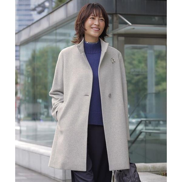 コート アウター ショートビーバー スタンドカラー コート レディース