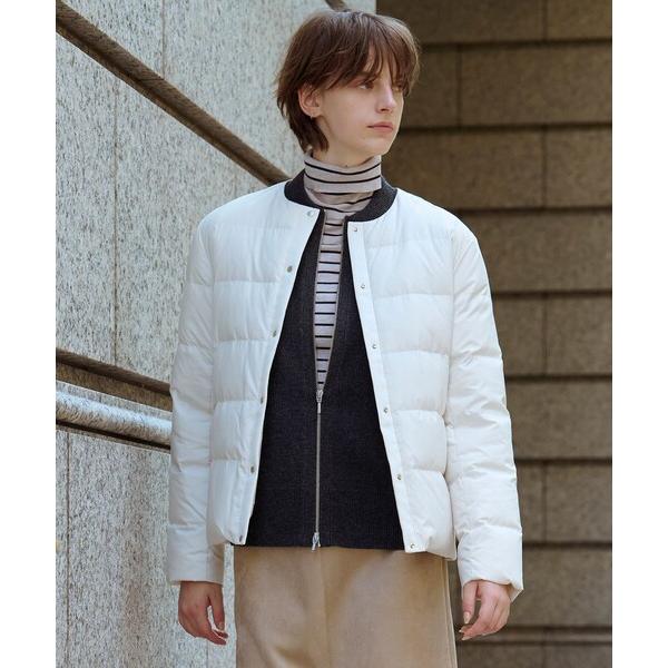 ダウンコート ダウンジャケット 「洗える」ライトダウン ノーカラー ジャケット レディース