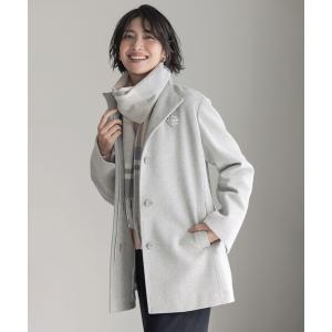 コート アウター ショートビーバー ミディ丈 スタンドカラー コート レディース