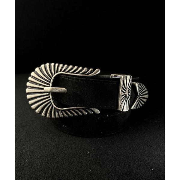 ベルト 10A20 シルバーウエスタンバックル フェイクヌバックベルト メンズ