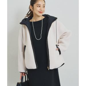 ブルゾン アウター 「ラフな抜け感を演出」配色フードボアコート レディース