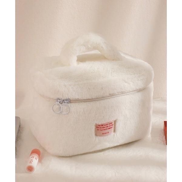 ポーチ ふわふわフェイクファーバニティ トラベル コスメポーチ レディース