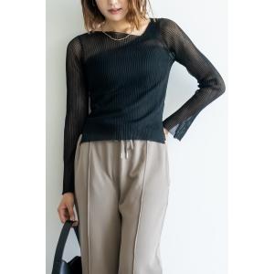 ニット セーター 変形シアーニット レディース