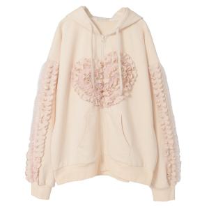 パーカー HEART FRILL フーディー レディース
