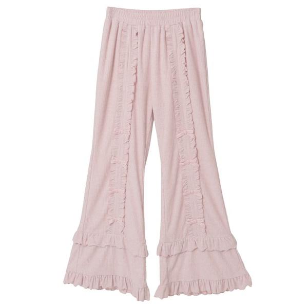 パンツ DECORATE RIBBON FLARE パンツ レディース