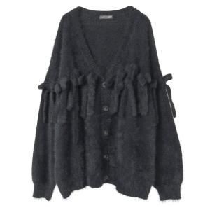 カーディガン SHAGGY RIBBON KNIT カーディガン レディース