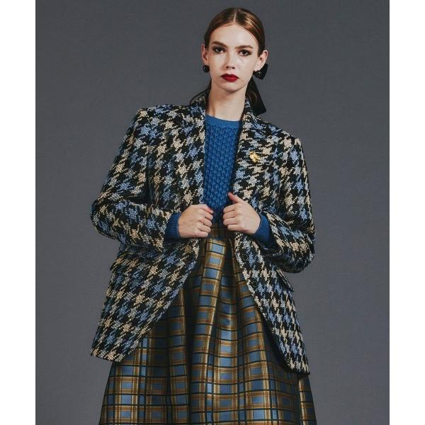 ジャケット テーラードジャケット ロービングチェックジャケット レディース