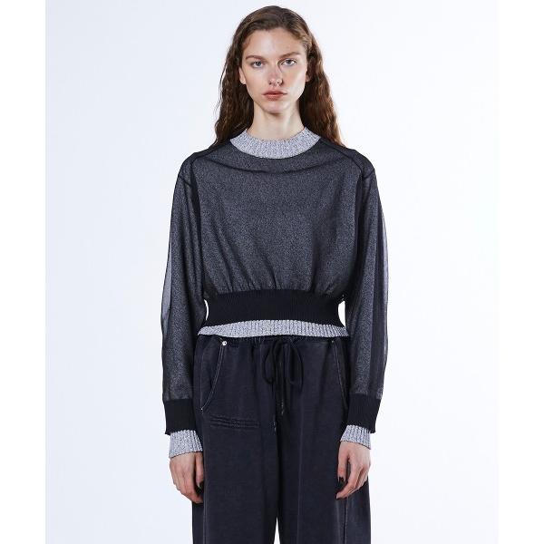 ニット セーター フィラメン天竺 レイヤードトップス レディース