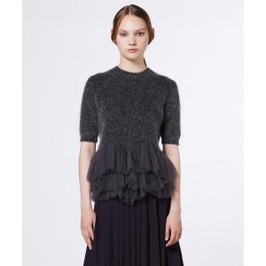 ニット セーター フリルチュールペプラムニット レディース