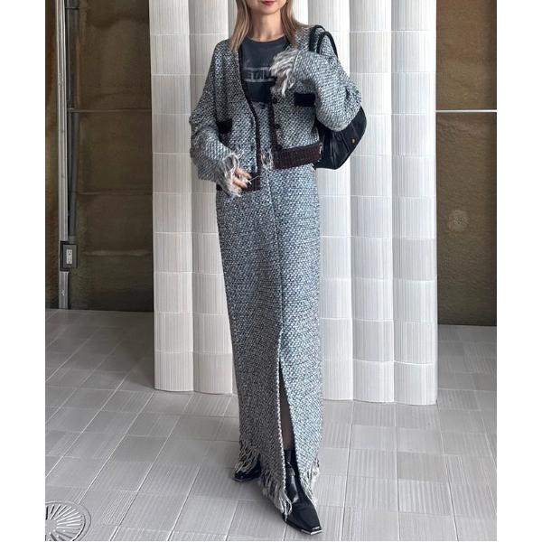 ワンピース UND TWEED JUMPER SKIRT KNIT DRESS