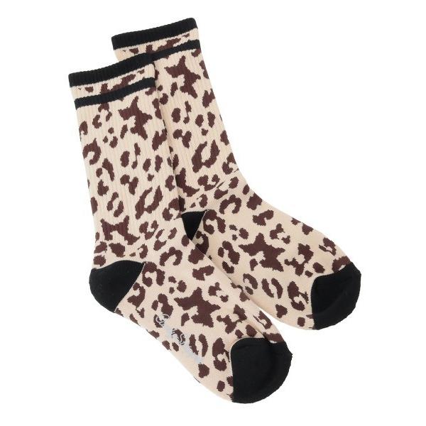 靴下 STAR LEOPARD RIB ソックス レディース