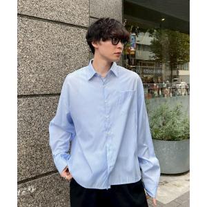 シャツ 「Chikashitsu +」cropped stripe shirt / 「チカシツプラス」クロップドストライプ長袖シャツ