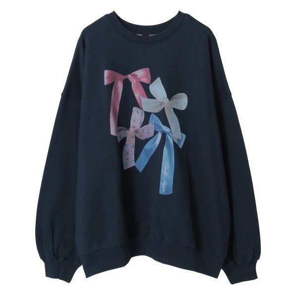 トレーナー スウェット RIBBON PRINT スウェット レディース メンズ