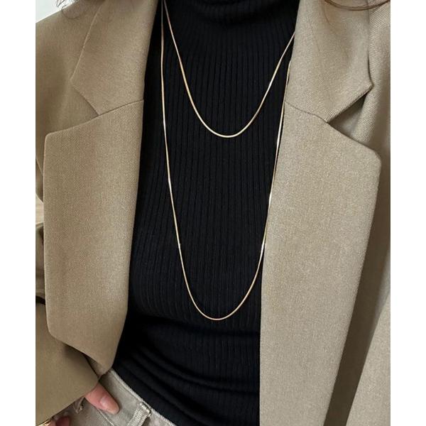 ネックレス スネークチェーンロングネックレス レディース