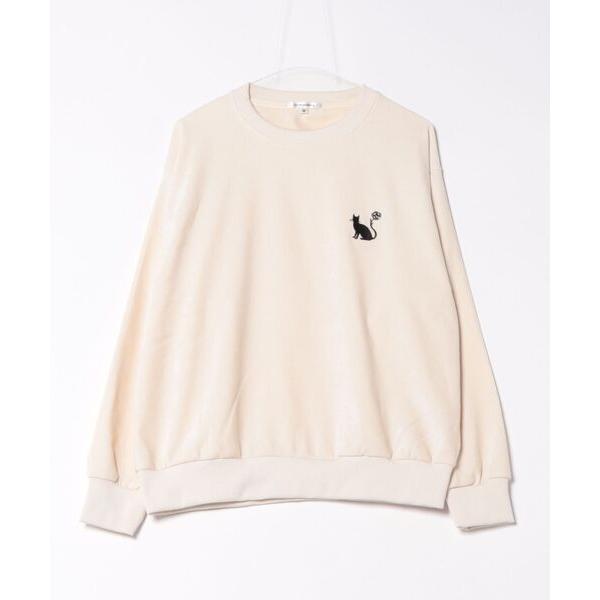 トレーナー スウェット ストレッチカルゼワンポイント刺繍スウェット メンズ レディース