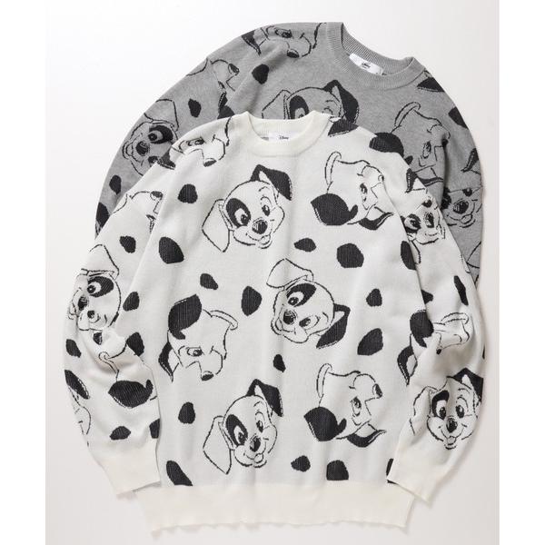 ニット セーター 「DISNEY/ディズニー」ミッキーマウス＆101匹わんちゃん総柄ジャガードニット...