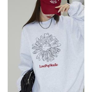 トレーナー スウェット PUBLUX/パブリュクス LOVE POP STUDIO FLOWER EMBROIDERY SWEAT(限定展開) メンズ