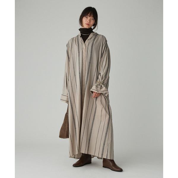 シャツワンピース インドストライプワンピース