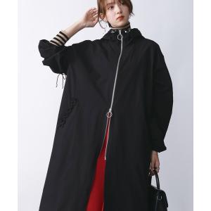 パーカー ウォータープルーフフリルロングパーカー レディース